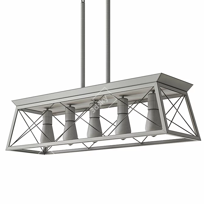 Modern 5-Light Kitchen Pendant 3D model image 3