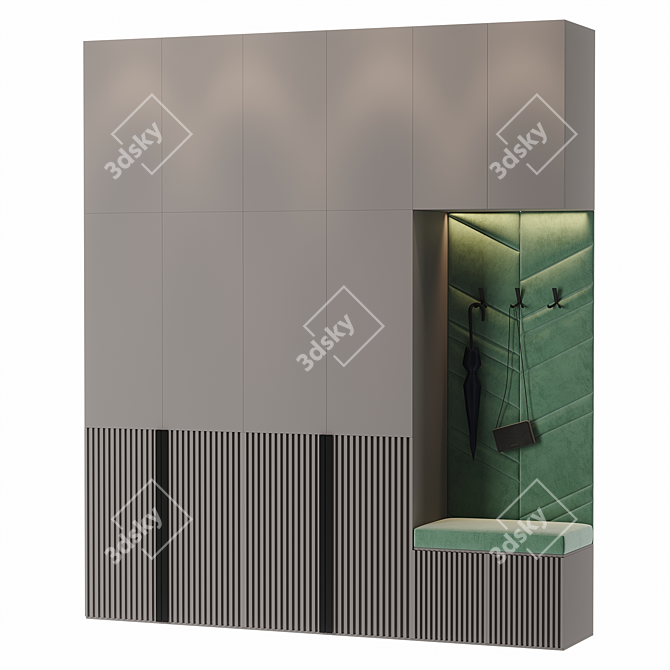 Sleek Hallway Furniture Set 3D model image 1