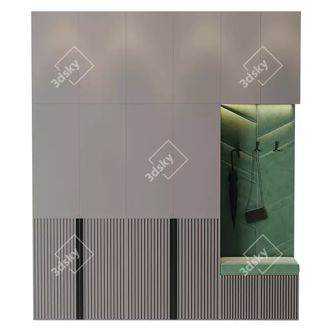 Sleek Hallway Furniture Set 3D model image 2