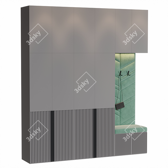 Sleek Hallway Furniture Set 3D model image 3