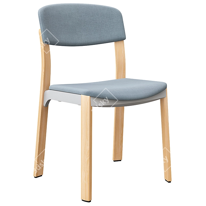 Modern Stackable Wooden Chair Nate 3D model image 1