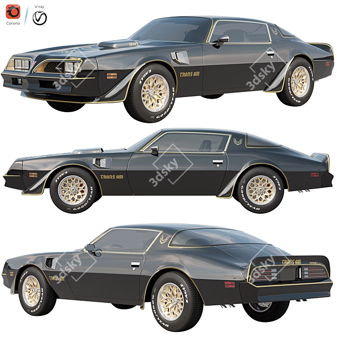 1977 Pontiac Firebird Trans Am 3D model image 1