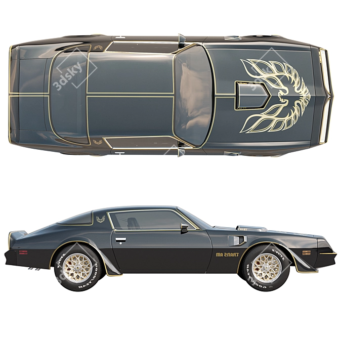 1977 Pontiac Firebird Trans Am 3D model image 4