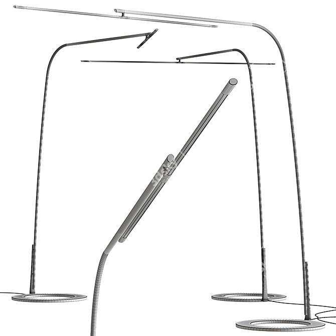 Sleek Modern Stealth Floor Lamp 3D model image 3