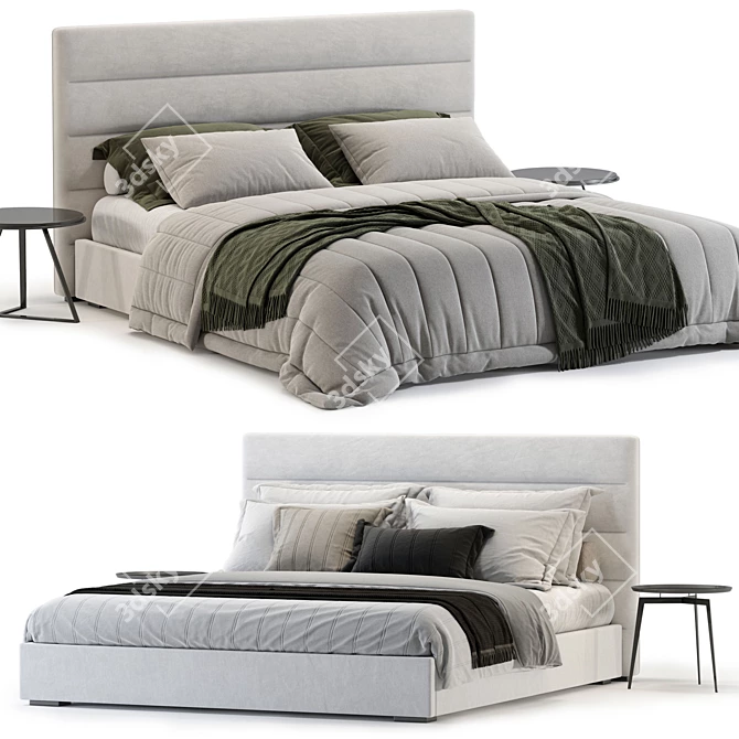 Modern Bed Model with Options 3D model image 1