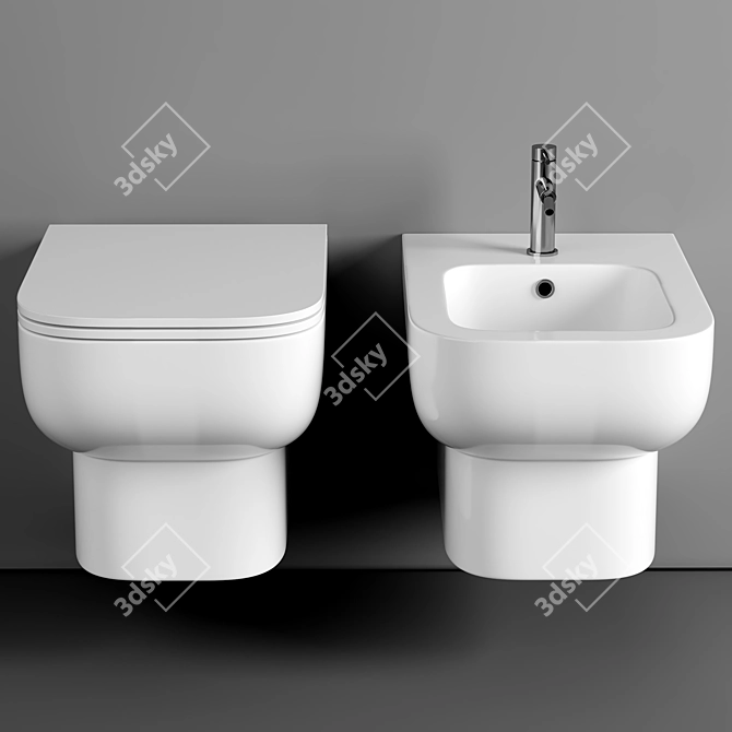 RAK Series 600 Rimless Wall-Hung Pan 3D model image 2