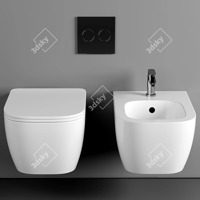 BagnoDesign Attache Wall Hung Toilet 3D model image 2