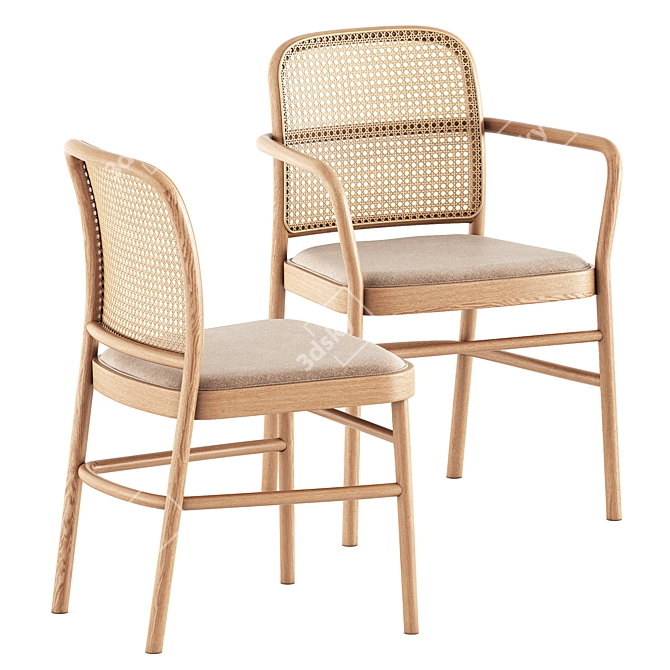 Minimalist Bent Chair and POV Table 3D model image 9