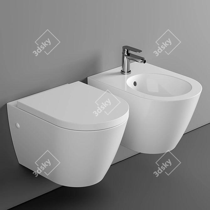 RAK Resort Wall Hung Pan 3D model image 1