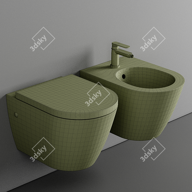 RAK Resort Wall Hung Pan 3D model image 3