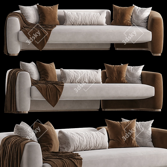 Sleek Candelaria Contemporary Sofa 3D model image 2