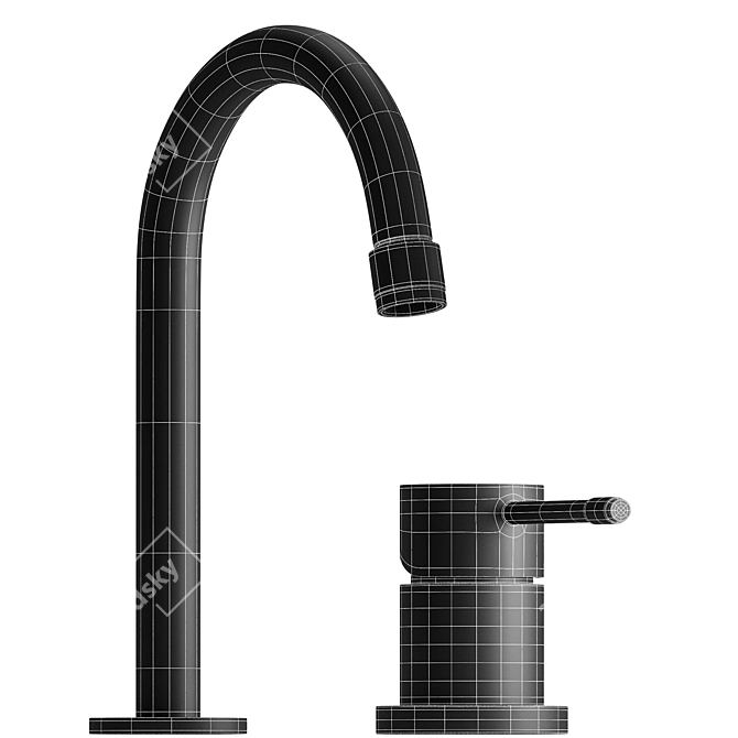 Color-Changing Faucet & Basin Set 3D model image 2