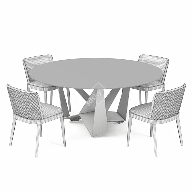 Elegant Skorpio Dining Set 3D model image 5