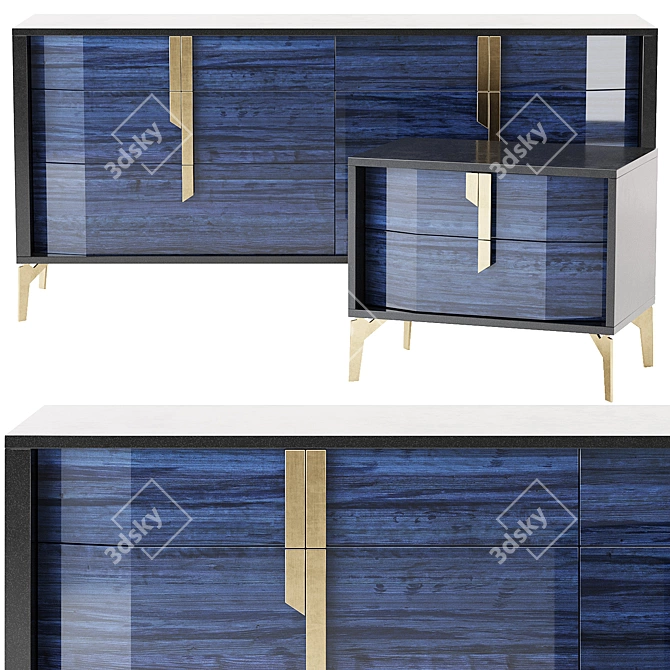 Oceanum Modern Dresser Set 3D model image 1