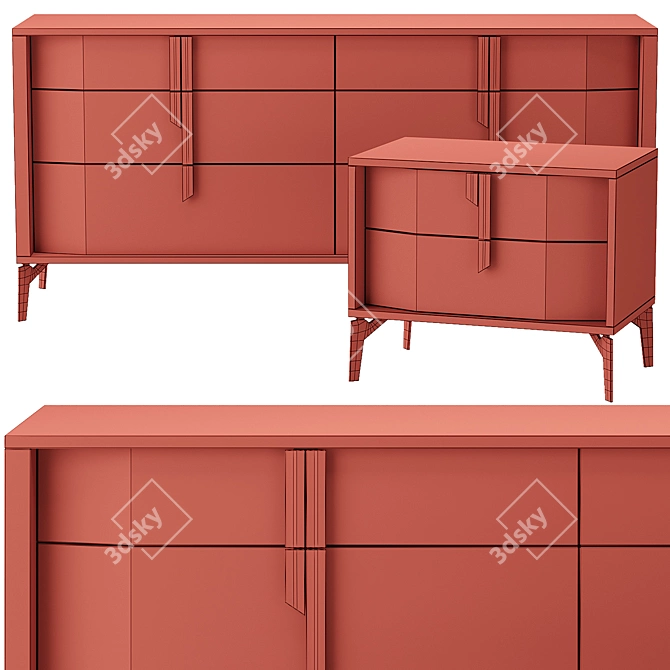 Oceanum Modern Dresser Set 3D model image 2