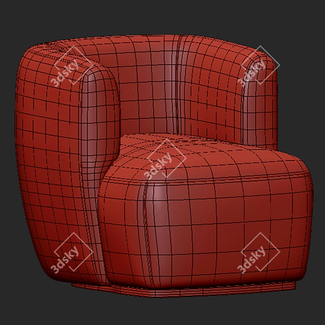 Cozy Bouclette Armchair 2015 3D model image 3