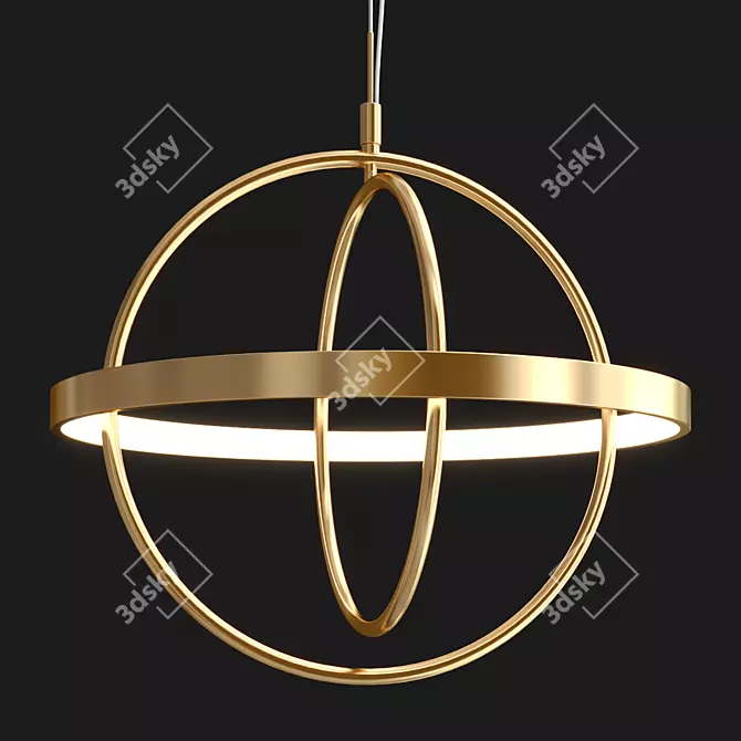 Glowing Orb Chandelier 60cm 3D model image 3