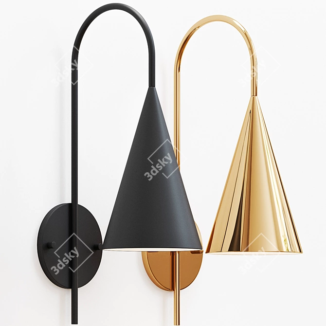 Sleek Modern Piffle Wall Lamp 3D model image 1