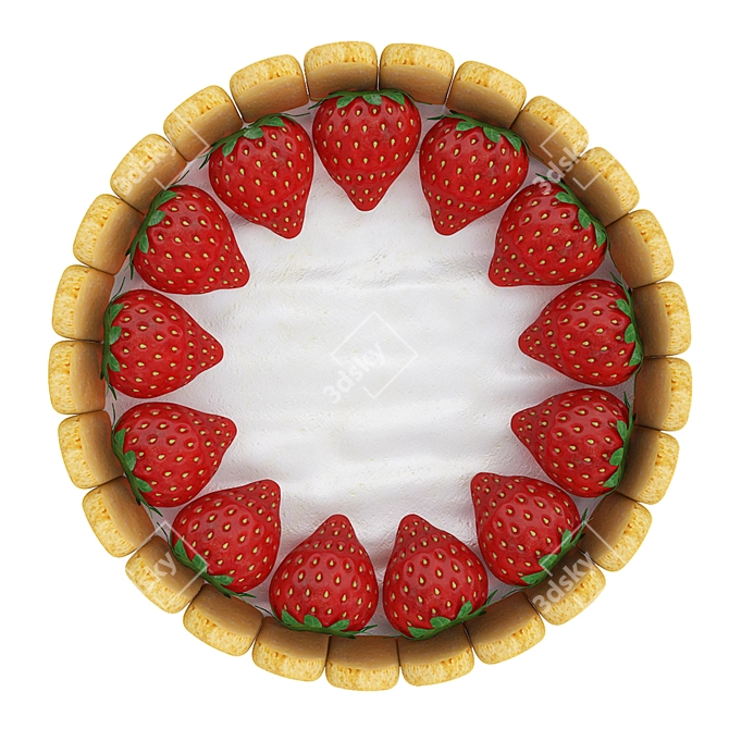 Strawberry Cake & Cookies 3D Model 3D model image 2