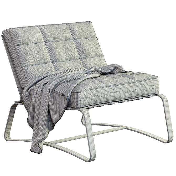 Contemporary Armchair Quilt Design 3D model image 6