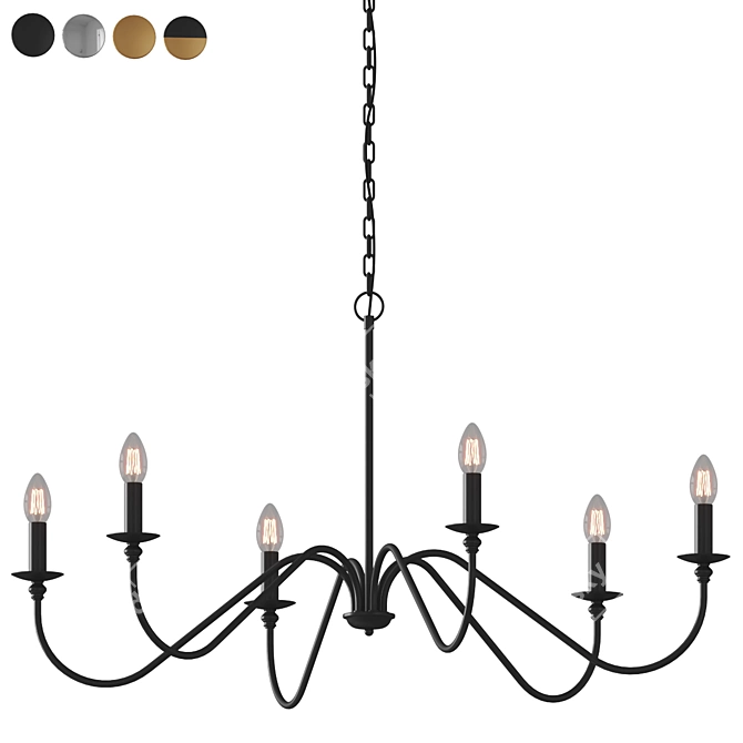 Elegant Ableton 6-Light Chandelier 3D model image 1