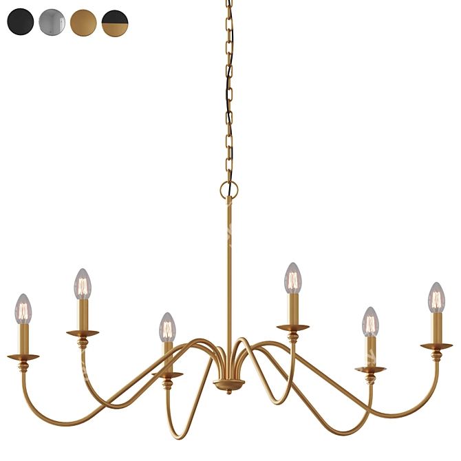 Elegant Ableton 6-Light Chandelier 3D model image 3