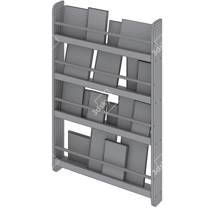 Minimalist Culinary Cookbook Wall Shelf 3D model image 6