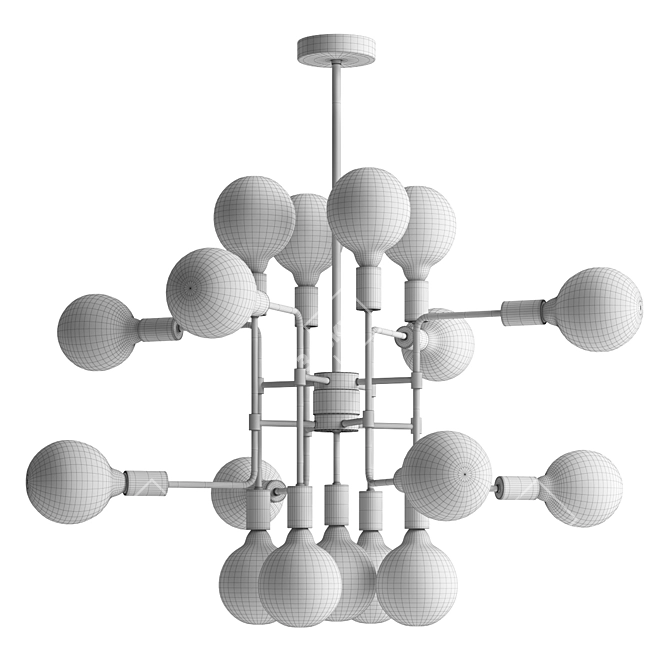 Elegant 17-Light Champagne Chandelier 3D model image 3