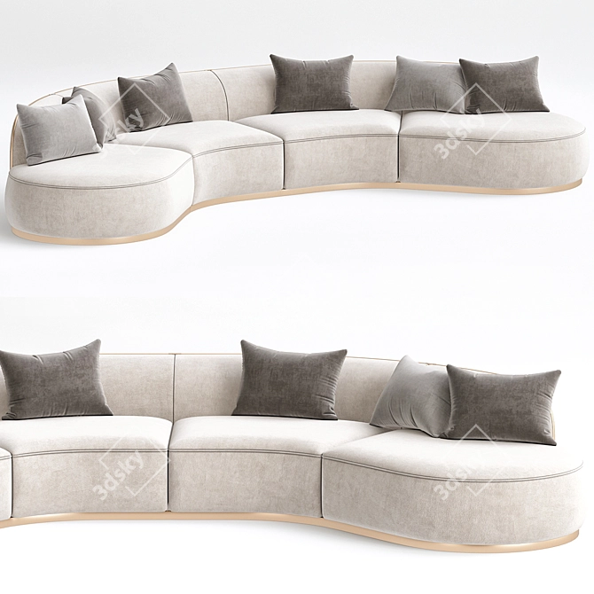 Contemporary Sectional Sofa 3D Model 3D model image 2