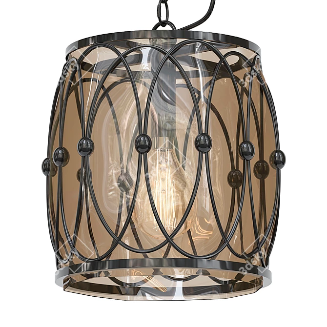 Mesh and Glass Pendant Light 3D model image 1