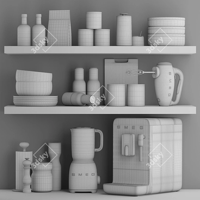 Versatile 3D Kitchen Accessories Bundle 3D model image 5