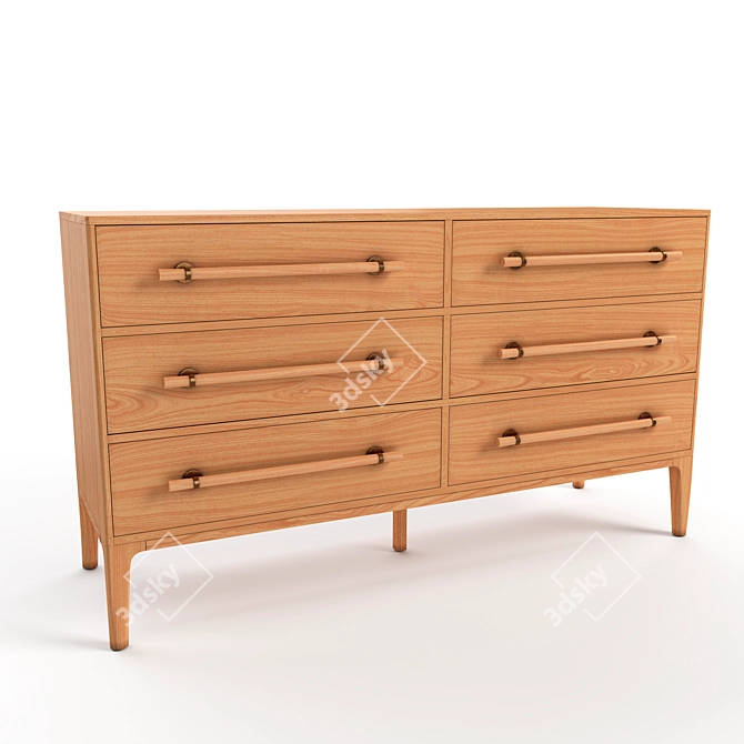 Modern 3D Linnea Drawer Dresser 3D model image 1