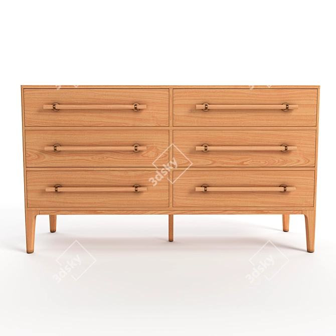 Modern 3D Linnea Drawer Dresser 3D model image 2