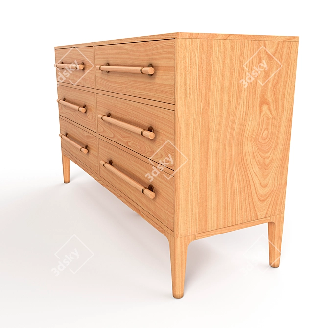 Modern 3D Linnea Drawer Dresser 3D model image 3