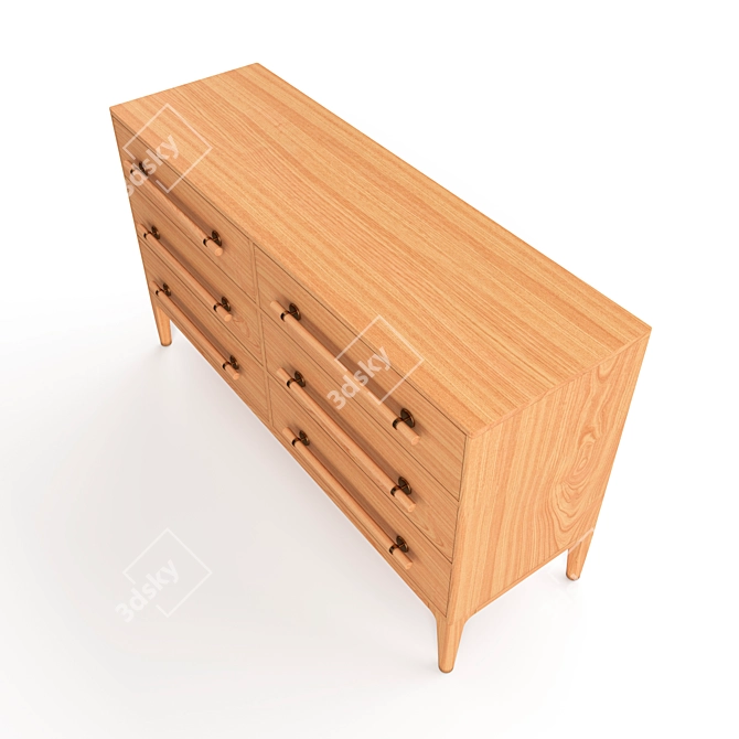 Modern 3D Linnea Drawer Dresser 3D model image 4