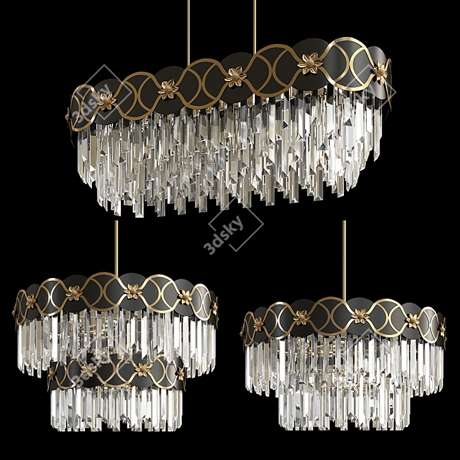 Luxury LED Crystal Chandelier 3D model image 1
