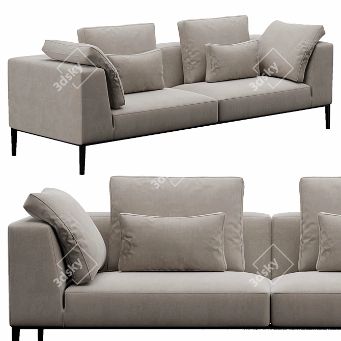 Italian Artistry: Michel Effe Sofa 3D model image 2