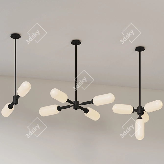 Urban Industrial Cylinder Pendant Light 3D model image 5