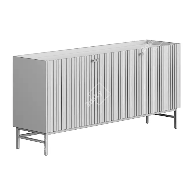 Halifax Black Sideboard Metal Legs 3D model image 5