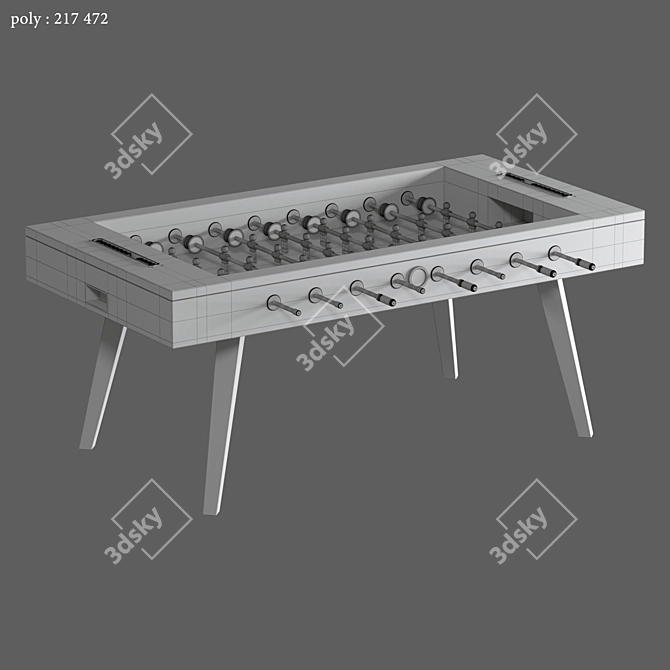 Retro Foosball Table Design 3D model image 2