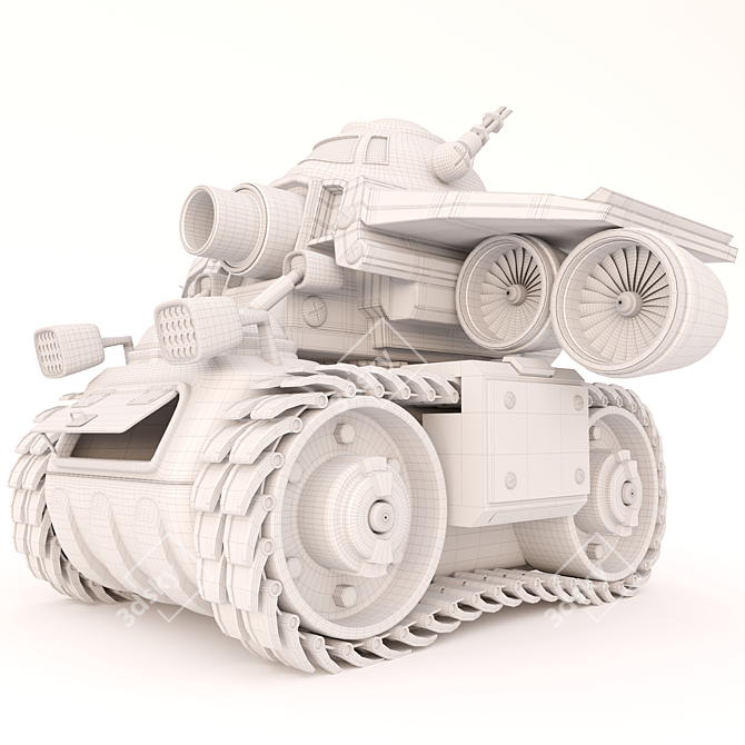 2013 Tank Model Corona Render 3D model image 2