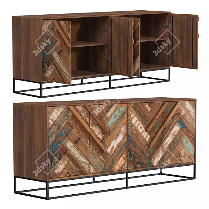 Sleek TS Glass Loft Komod 3D model image 1
