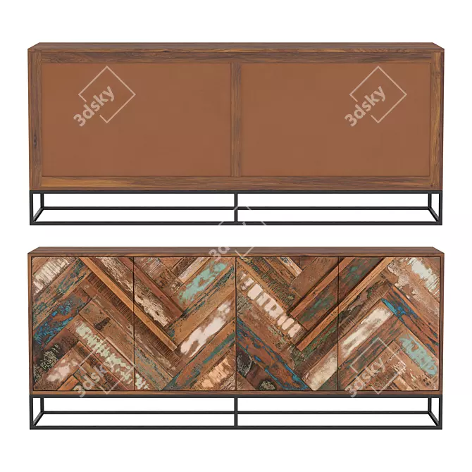 Sleek TS Glass Loft Komod 3D model image 2