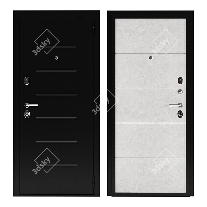 Born Metal Entrance Door 3D model image 2