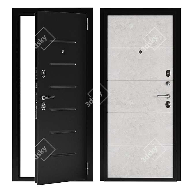 Born Metal Entrance Door 3D model image 6