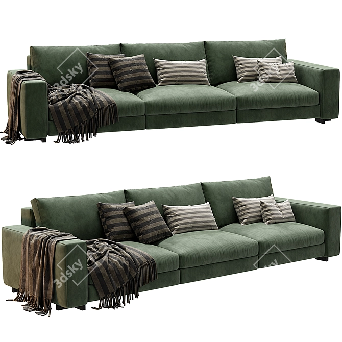 Modern Turner 3-Seat Sofa Renderized 3D model image 3