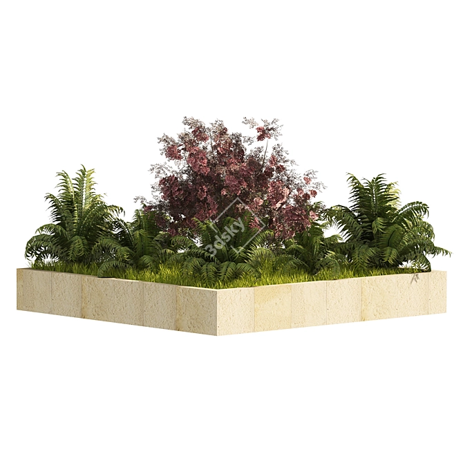 Garden Border Plant Set, Polycharm 3D model image 3