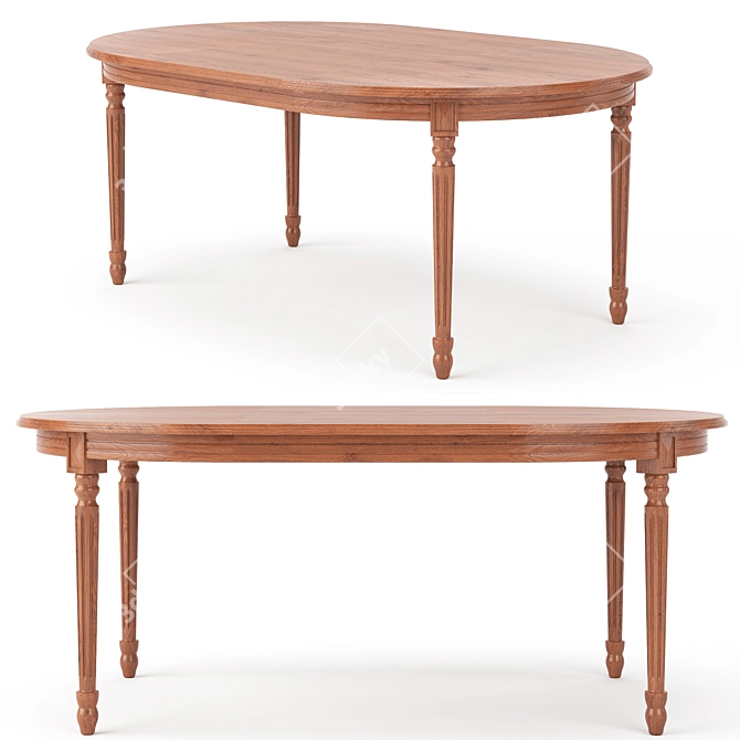 Elegant Modern Dining Table Set 3D model image 4