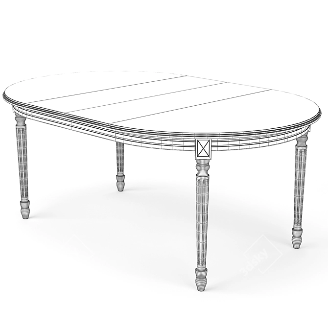 Elegant Modern Dining Table Set 3D model image 6
