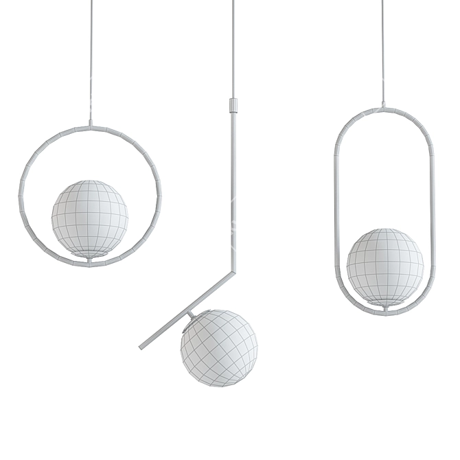 Modern Minimalist Spherical Pendant Light 3D model image 2